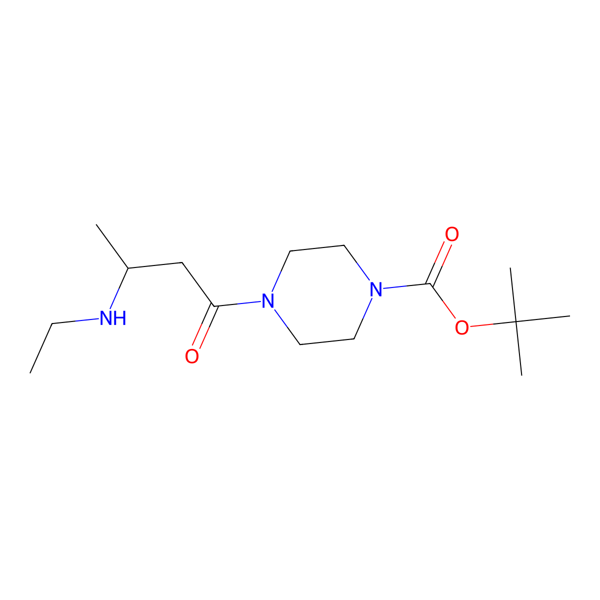 Tert-butyl 4-[3-(ethylamino)butanoyl]piperazine-1-carboxylate molecular structure, CAS 1303890-64-3