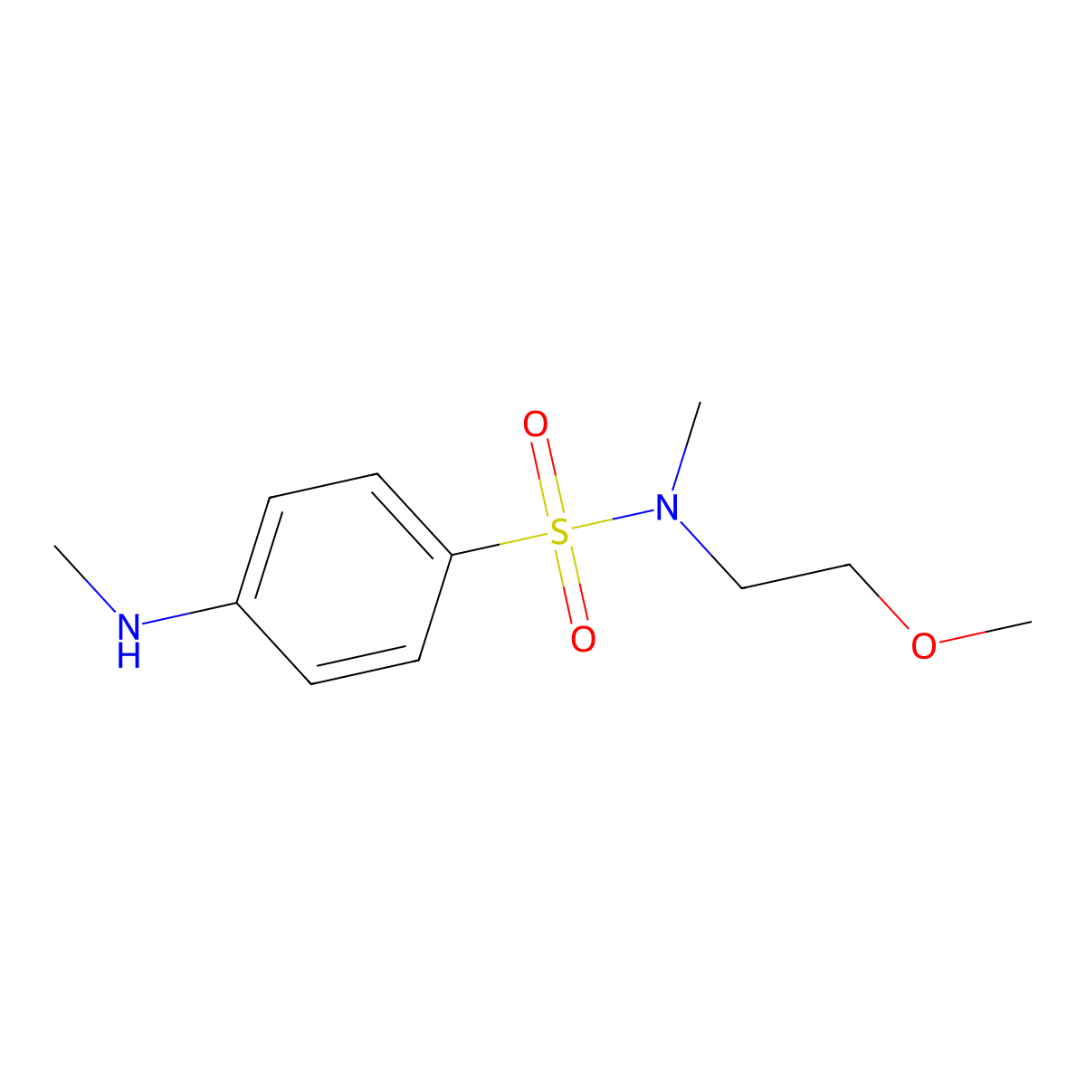 N-(2-methoxyethyl)-N-methyl-4-(methylamino)benzene-1-sulfonamide molecular structure, CAS 1303894-24-7