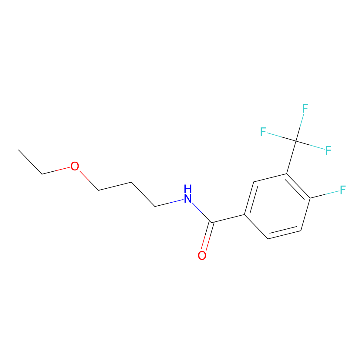 N-(3-ethoxypropyl)-4-fluoro-3-(trifluoromethyl)benzamide molecular structure, CAS 1303898-62-5