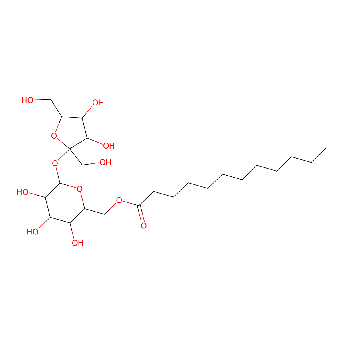 Sucrose, 6-laurate molecular structure, CAS 13039-40-2