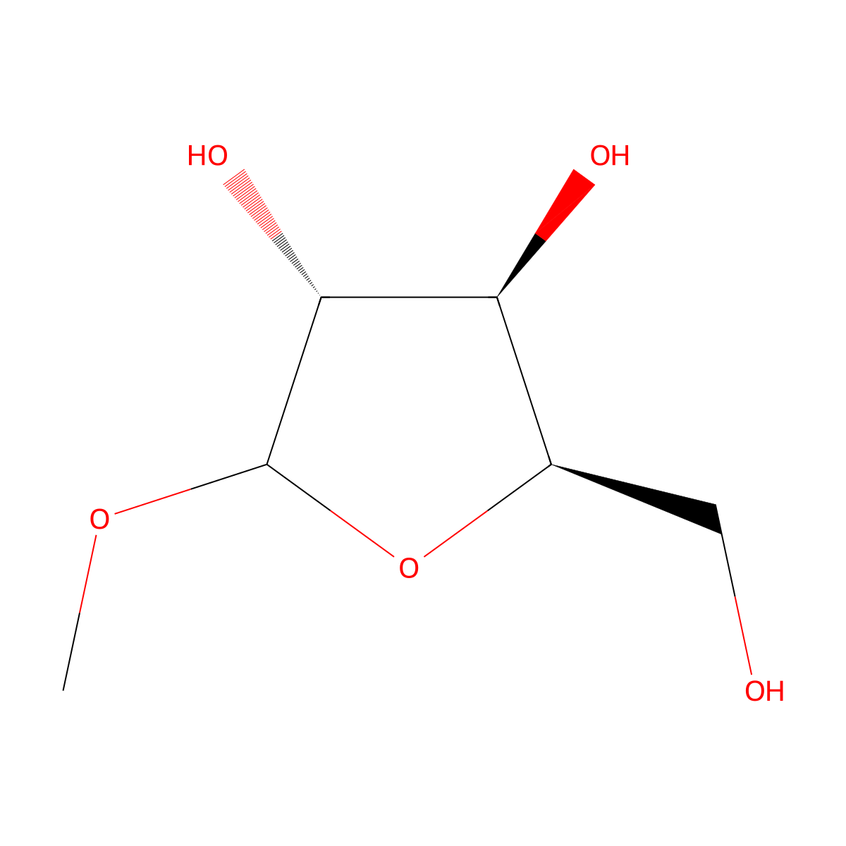 Methyl-D-xylofuranoside molecular structure, CAS 13039-65-1