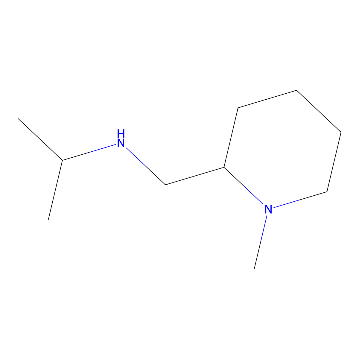 Isopropyl-(1-methyl-piperidin-2-ylmethyl)-amine molecular structure, CAS 1303906-46-8