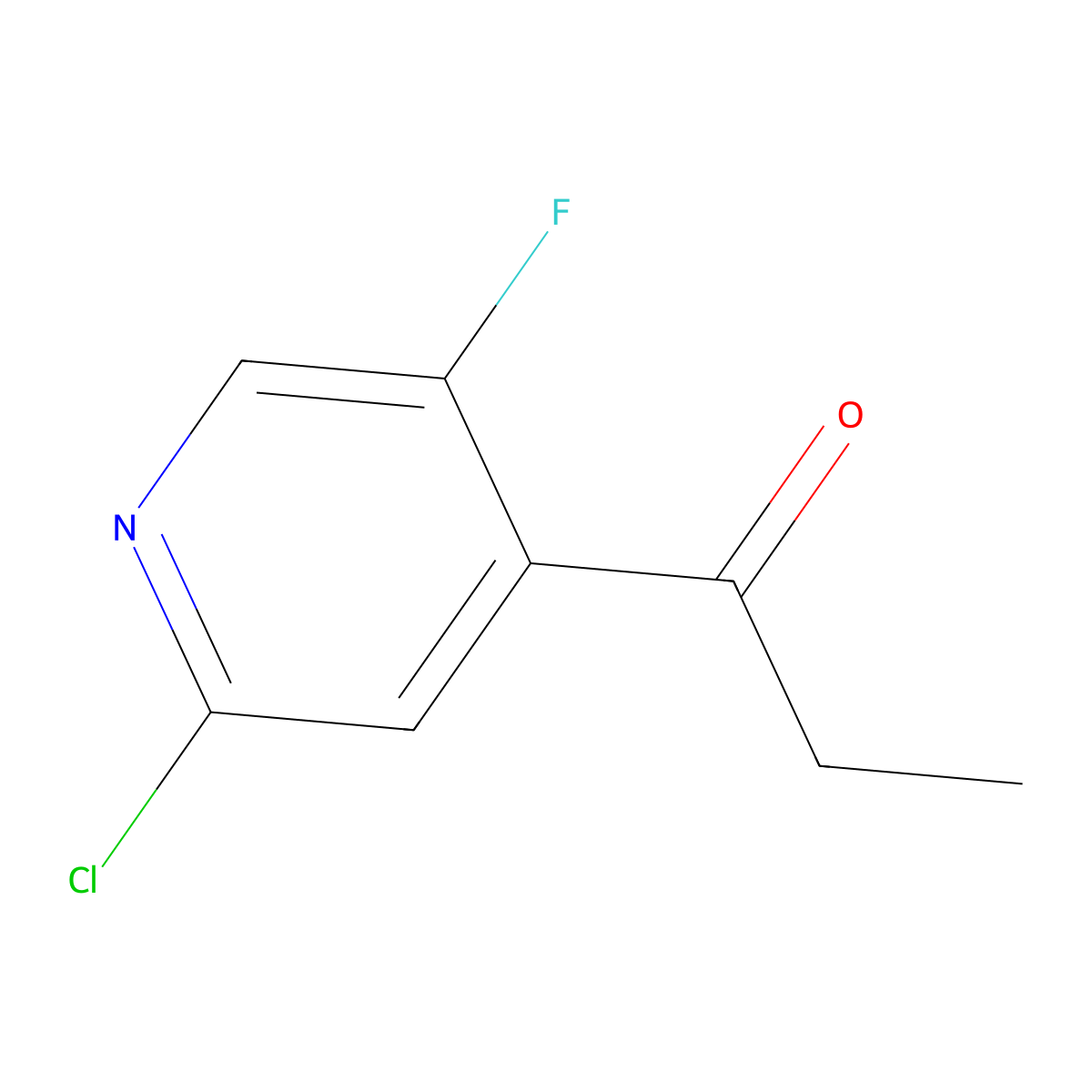 1-(2-Chloro-5-fluoro-4-pyridinyl)-1-propanone molecular structure, CAS 1303920-70-8