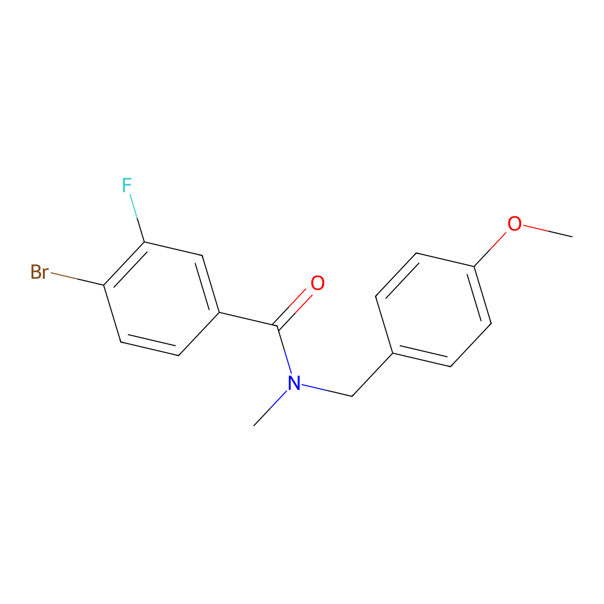4-bromo-3-fluoro-N-[(4-methoxyphenyl)methyl]-N-methylbenzamide molecular structure, CAS 1303922-16-8