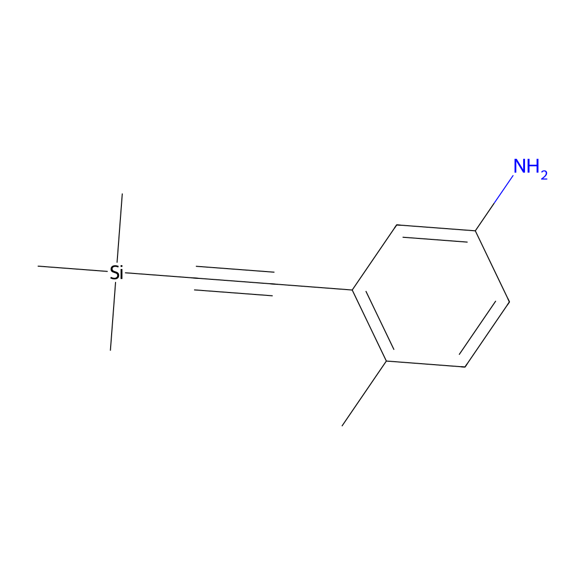 4-Methyl-3-[2-(trimethylsilyl)ethynyl]aniline molecular structure, CAS 1303946-47-5