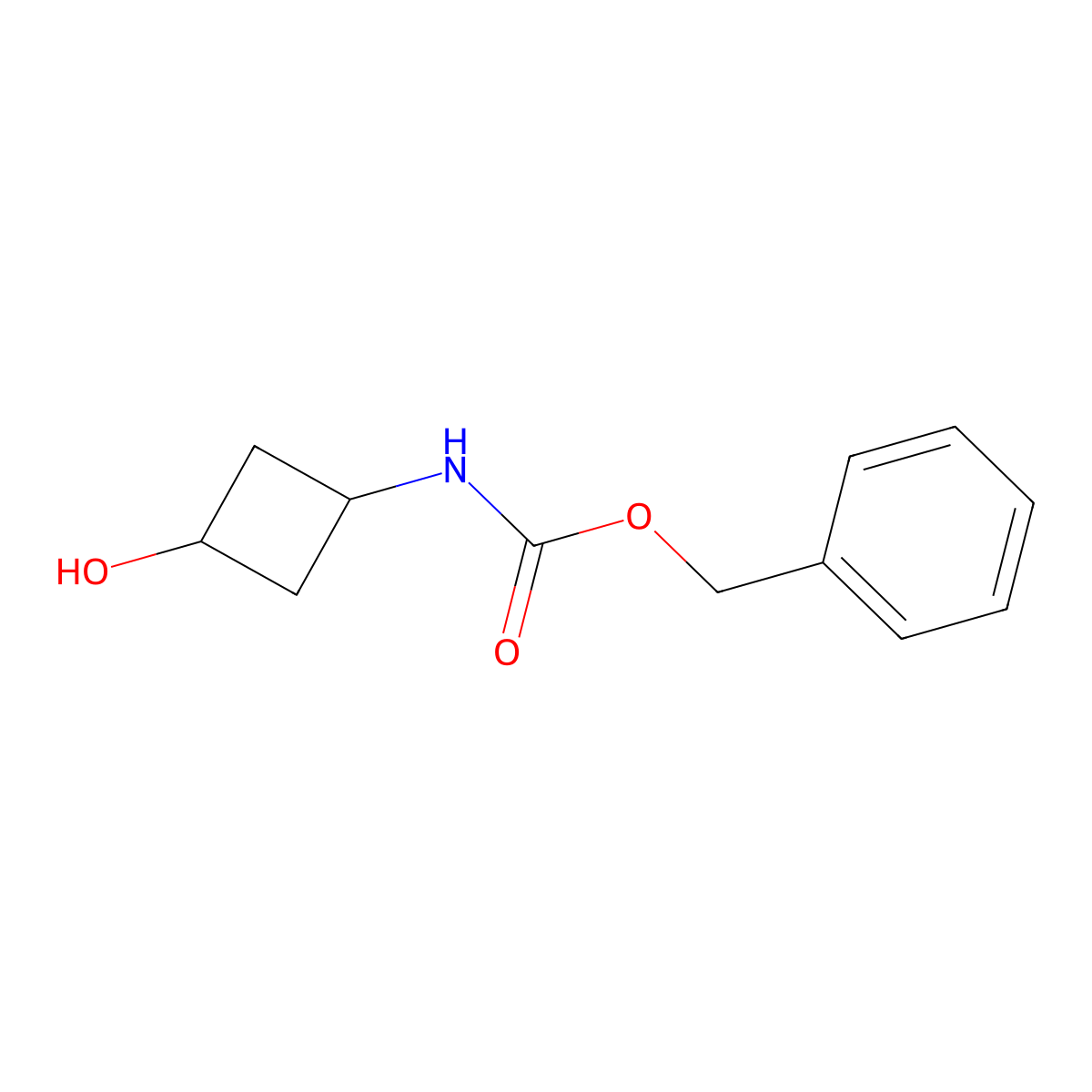 Benzyl (3-hydroxycyclobutyl)carbamate molecular structure, CAS 130396-60-0