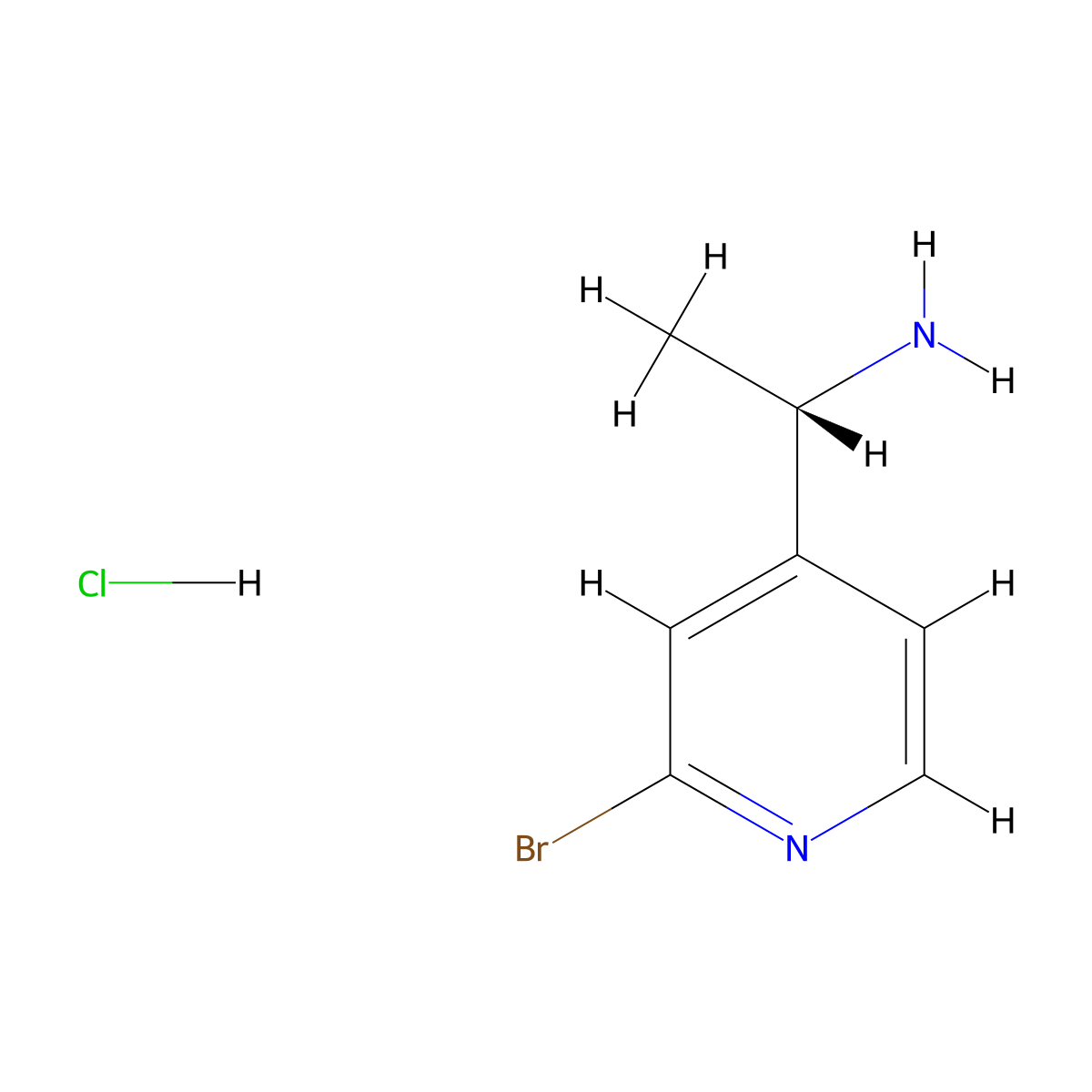 (S)-1-(2-Bromopyridin-4-yl)ethanamine hydrochloride molecular structure, CAS 1303967-16-9