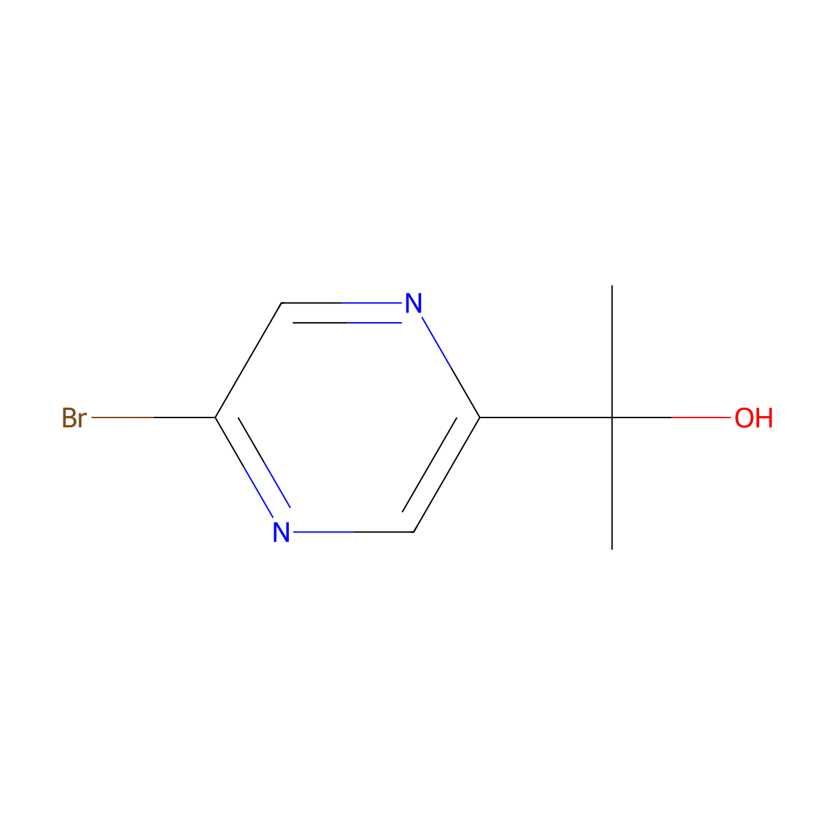 2-(5-Bromopyrazin-2-yl)propan-2-ol molecular structure, CAS 1303967-23-8