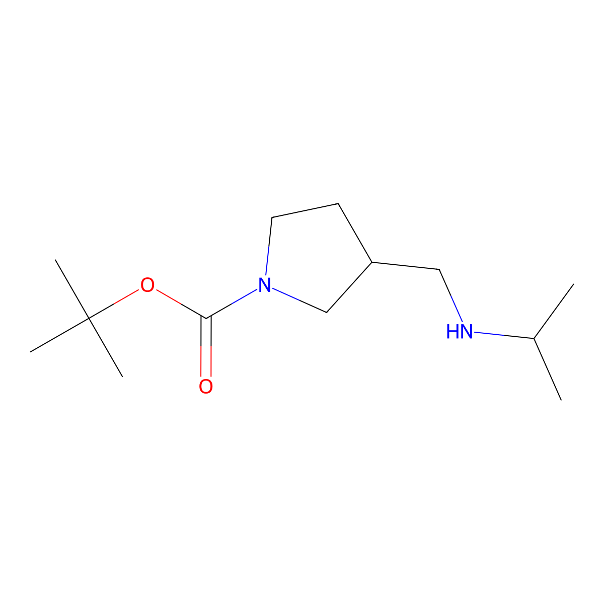 tert-Butyl 3-((isopropylamino)methyl)pyrrolidine-1-carboxylate molecular structure, CAS 1303967-33-0