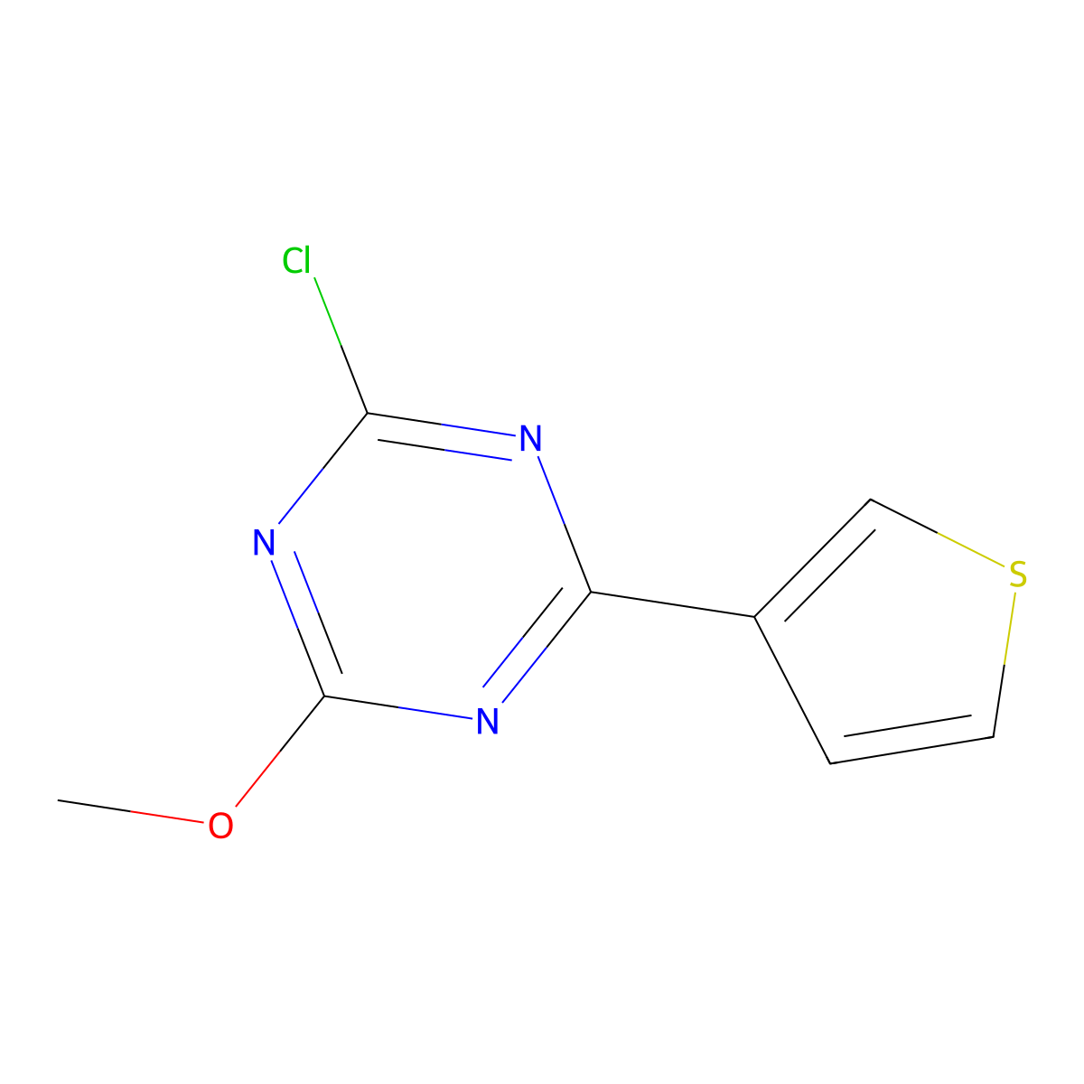 2-Chloro-4-(3-thienyl)-6-methoxy-1,3,5-triazine molecular structure, CAS 1303967-34-1