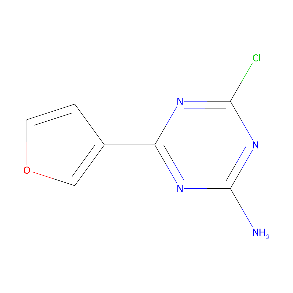 2-Amino-4-chloro-6-(3-furyl)-1,3,5-triazine molecular structure, CAS 1303967-36-3