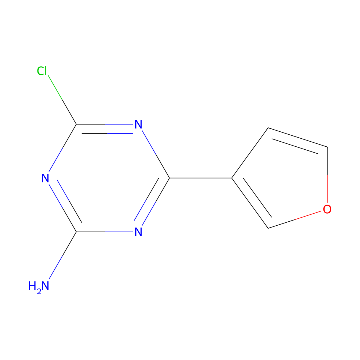 2-Amino-4-chloro-6-(3-furyl)-1,3,5-triazine molecular structure, CAS 1303967-36-3