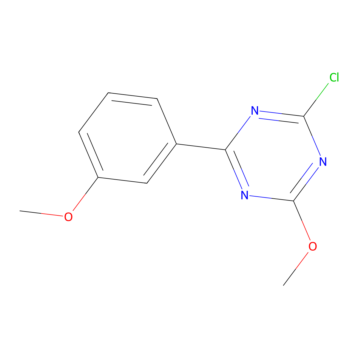 2-Chloro-4-(3-methoxyphenyl)-6-methoxy-1,3,5-triazine molecular structure, CAS 1303967-38-5