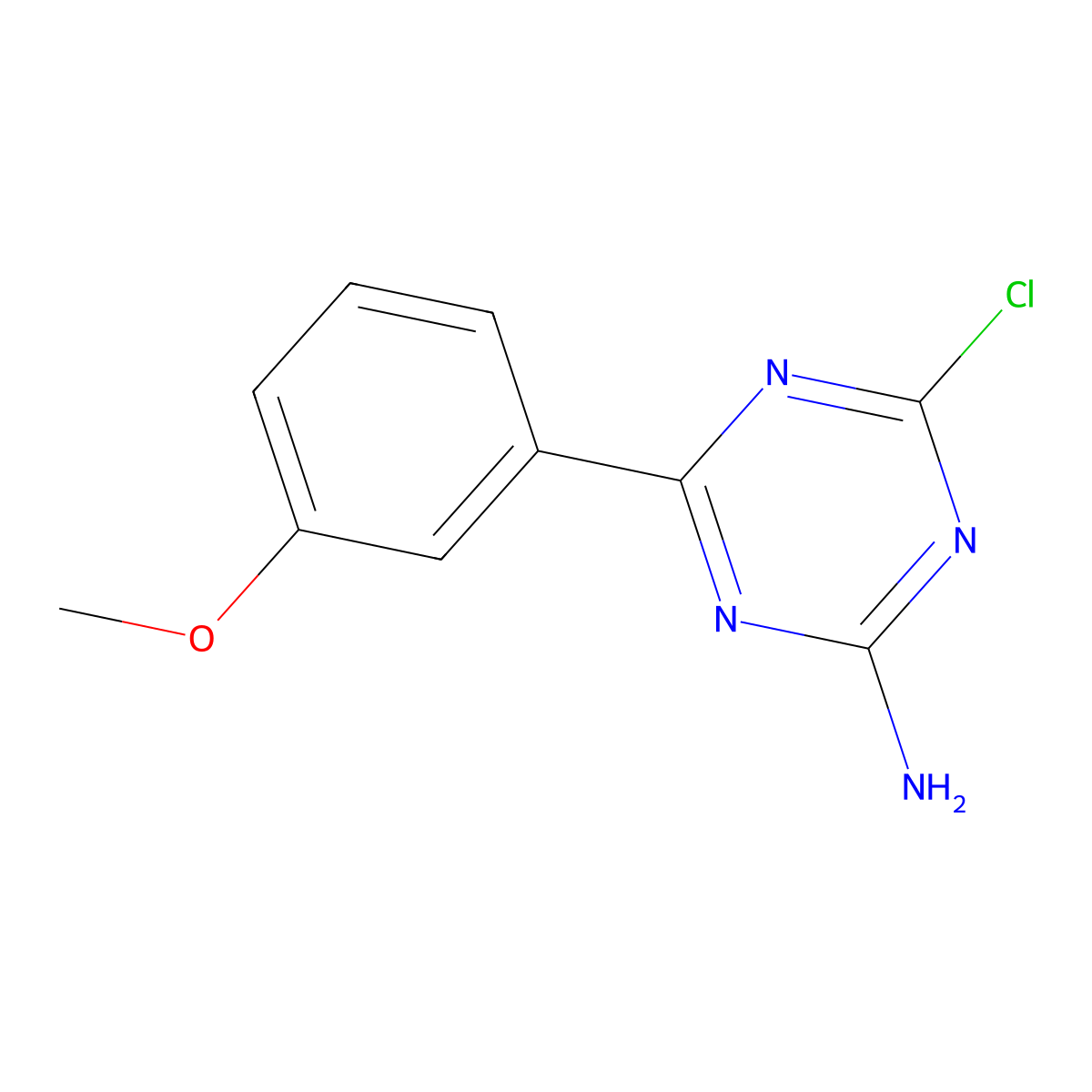 2-Amino-4-chloro-6-(3-methoxyphenyl)-1,3,5-triazine molecular structure, CAS 1303967-41-0