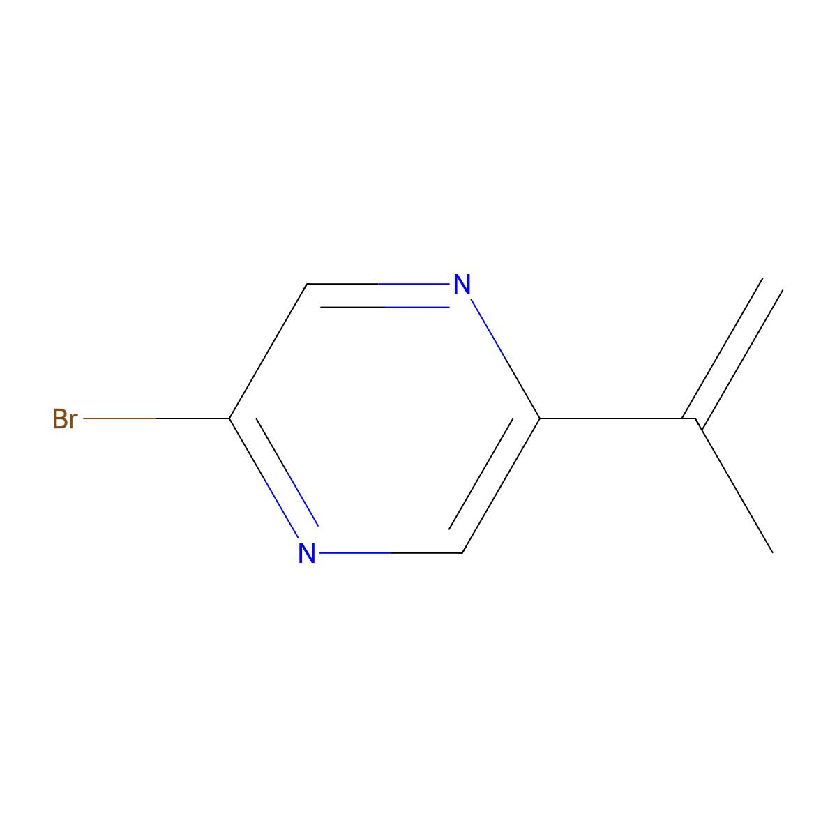 2-Bromo-5-(prop-1-en-2-yl)pyrazine molecular structure, CAS 1303967-44-3
