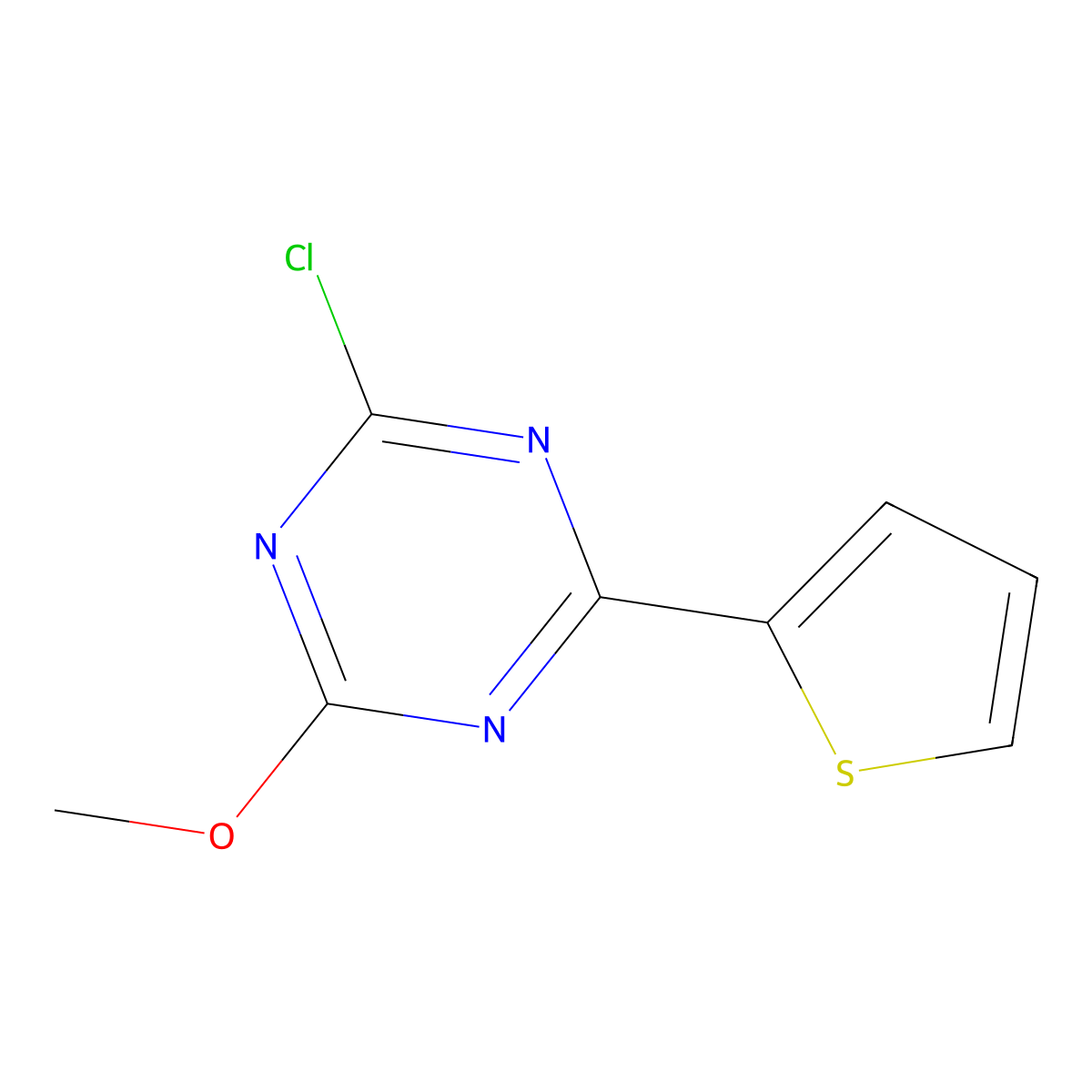 2-Chloro-4-(2-thienyl)-6-methoxy-1,3,5-triazine molecular structure, CAS 1303967-47-6