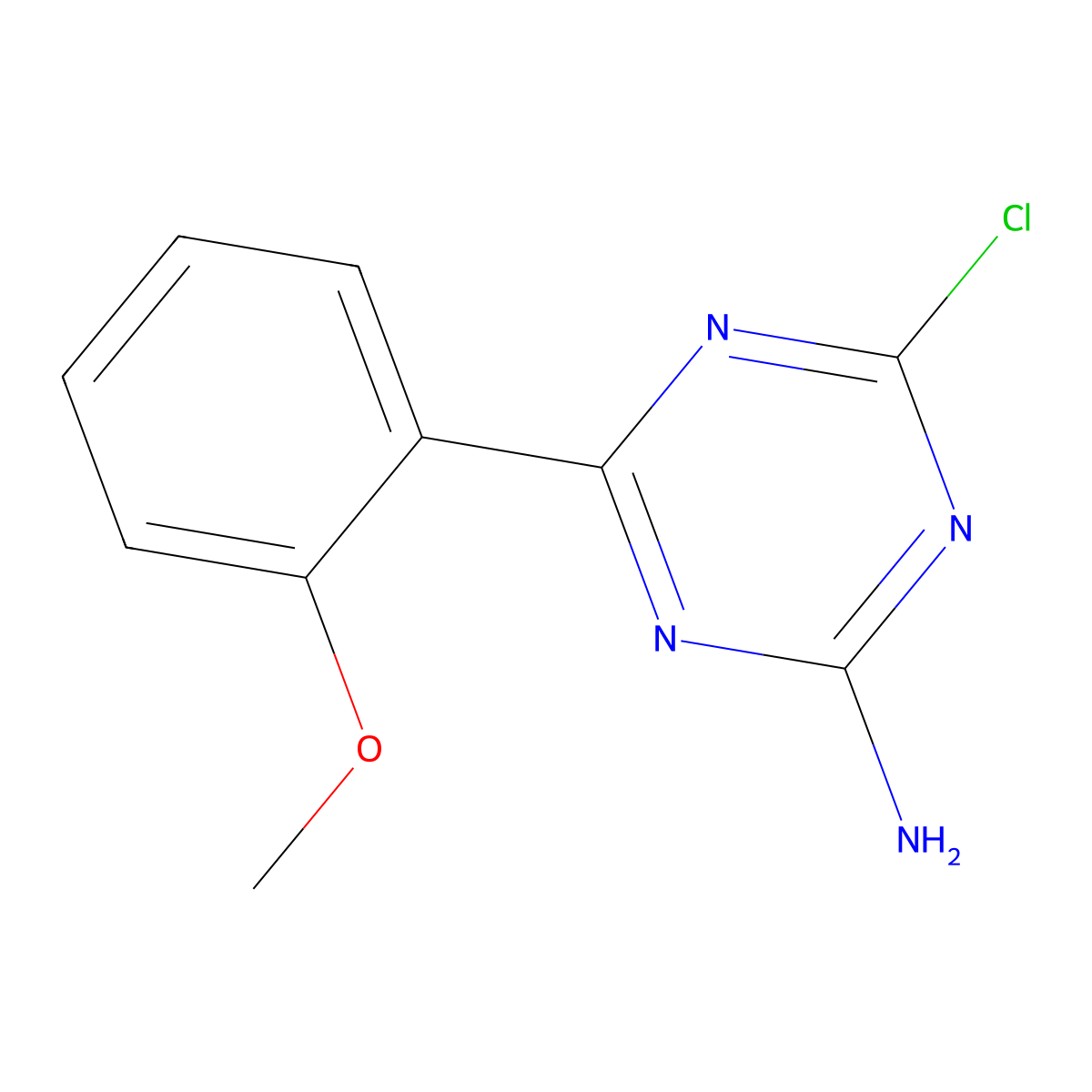 2-Amino-4-chloro-6-(2-methoxyphenyl)-1,3,5-triazine molecular structure, CAS 1303967-51-2
