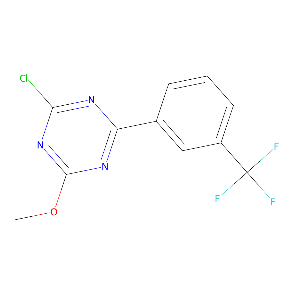 2-Chloro-4-(3-trifluoromethylphenyl)-6-methoxy-1,3,5-triazine molecular structure, CAS 1303967-61-4