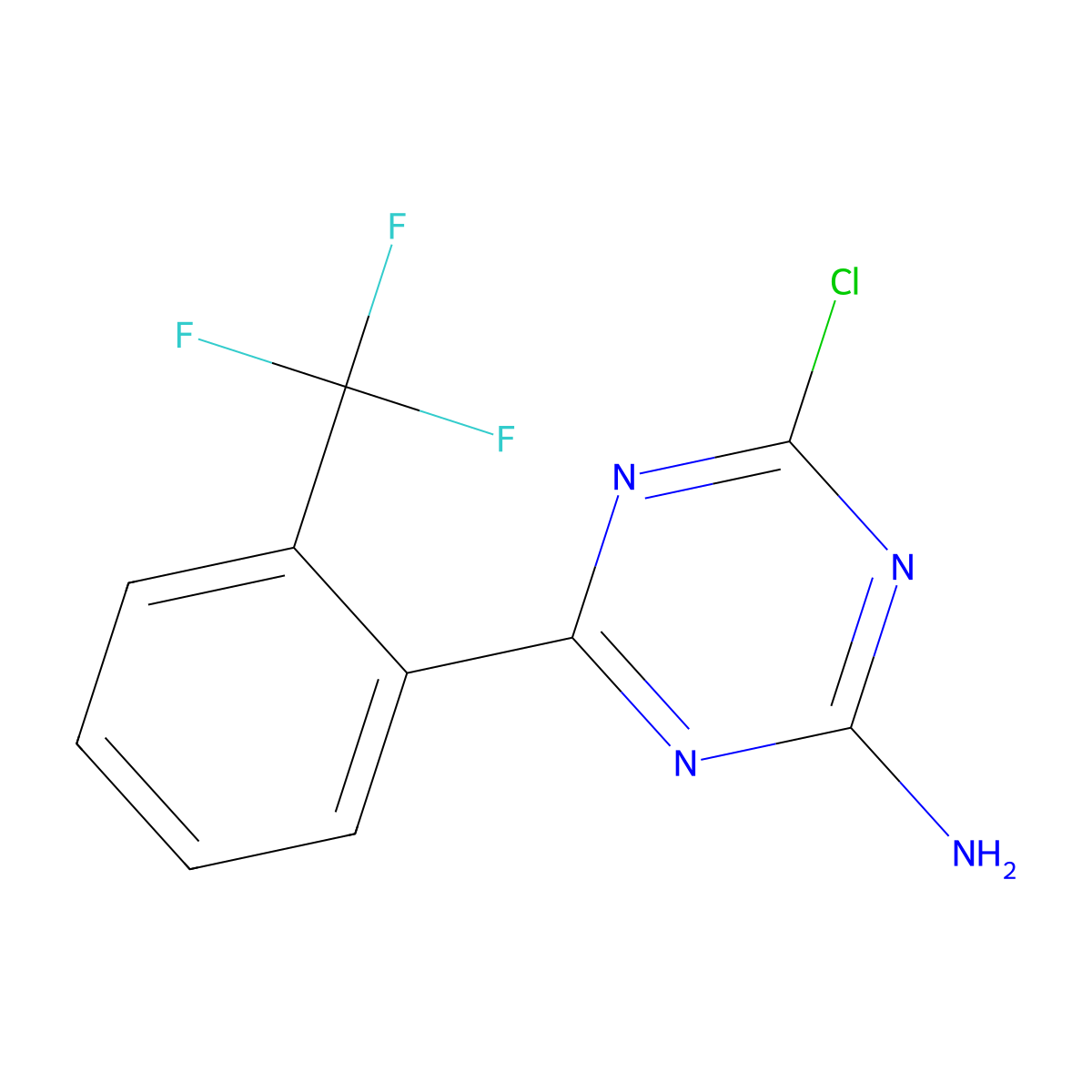 2-Amino-4-chloro-6-(2-trifluoromethylphenyl)-1,3,5-triazine molecular structure, CAS 1303967-65-8
