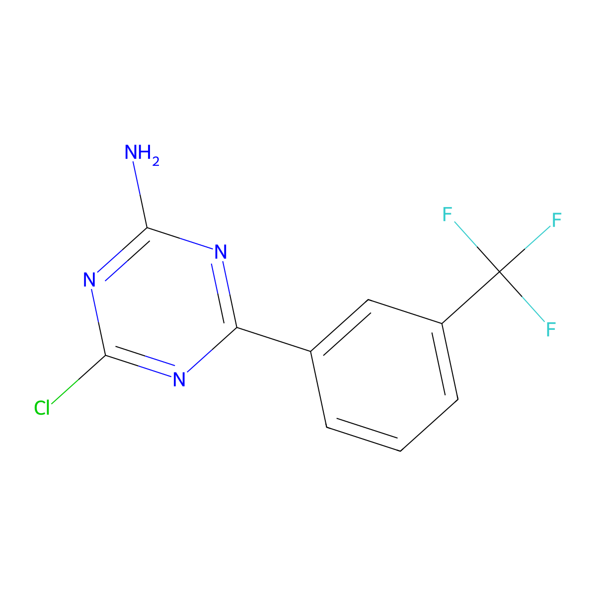 2-Amino-4-chloro-6-(3-trifluoromethylphenyl)-1,3,5-triazine molecular structure, CAS 1303967-66-9