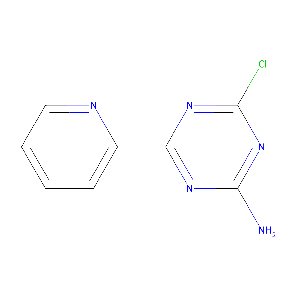 2-Chloro-4-(2-pyridyl)-6-amino-1,3,5-triazine molecular structure, CAS 1303967-68-1