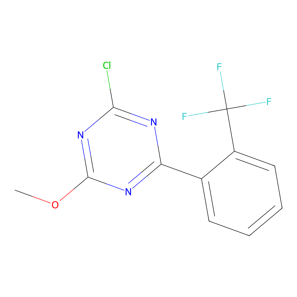 2-Chloro-4-(2-trifluoromethylphenyl)-6-methoxy-1,3,5-triazine molecular structure, CAS 1303967-71-6
