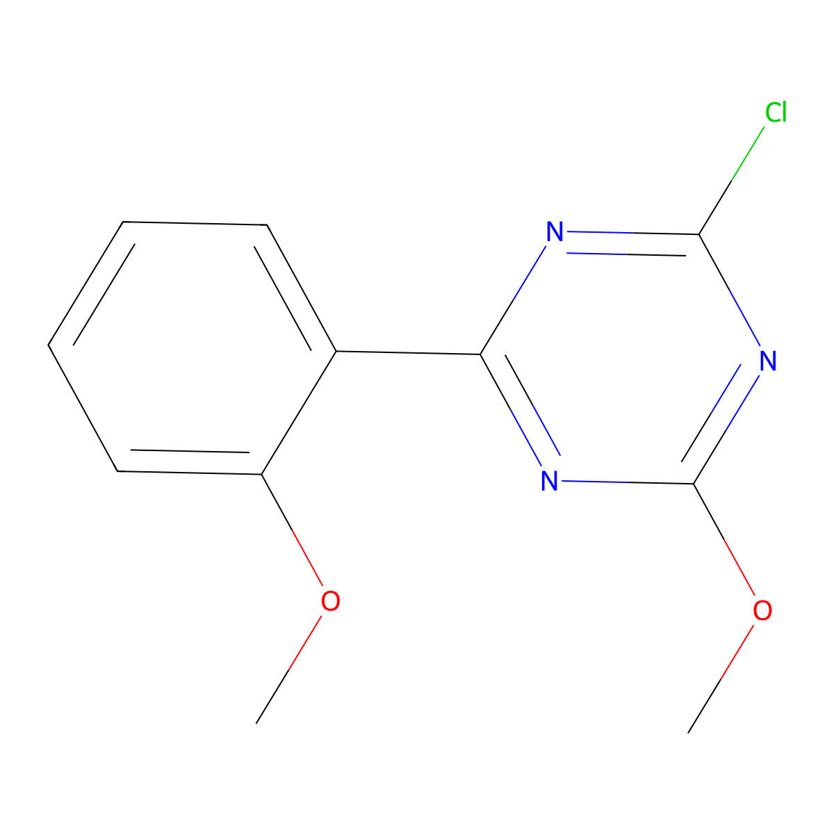 2-Chloro-4-(2-methoxyphenyl)-6-methoxy-1,3,5-triazine molecular structure, CAS 1303967-78-3