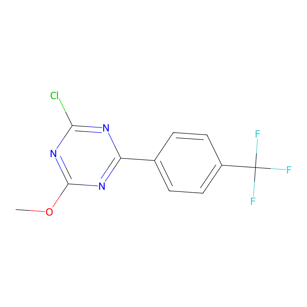 2-Chloro-4-(4-trifluoromethylphenyl)-6-methoxy-1,3,5-triazine molecular structure, CAS 1303967-80-7