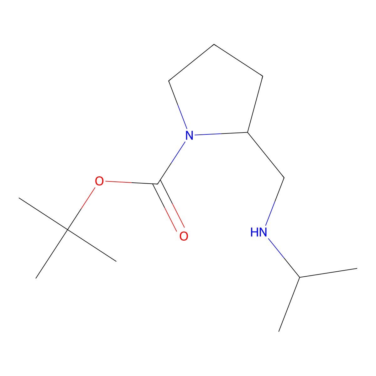 tert-Butyl 2-((isopropylamino)methyl)pyrrolidine-1-carboxylate molecular structure, CAS 1303967-81-8