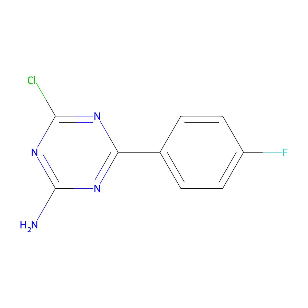 2-Amino-4-chloro-6-(4-fluorophenyl)-1,3,5-triazine molecular structure, CAS 1303967-82-9