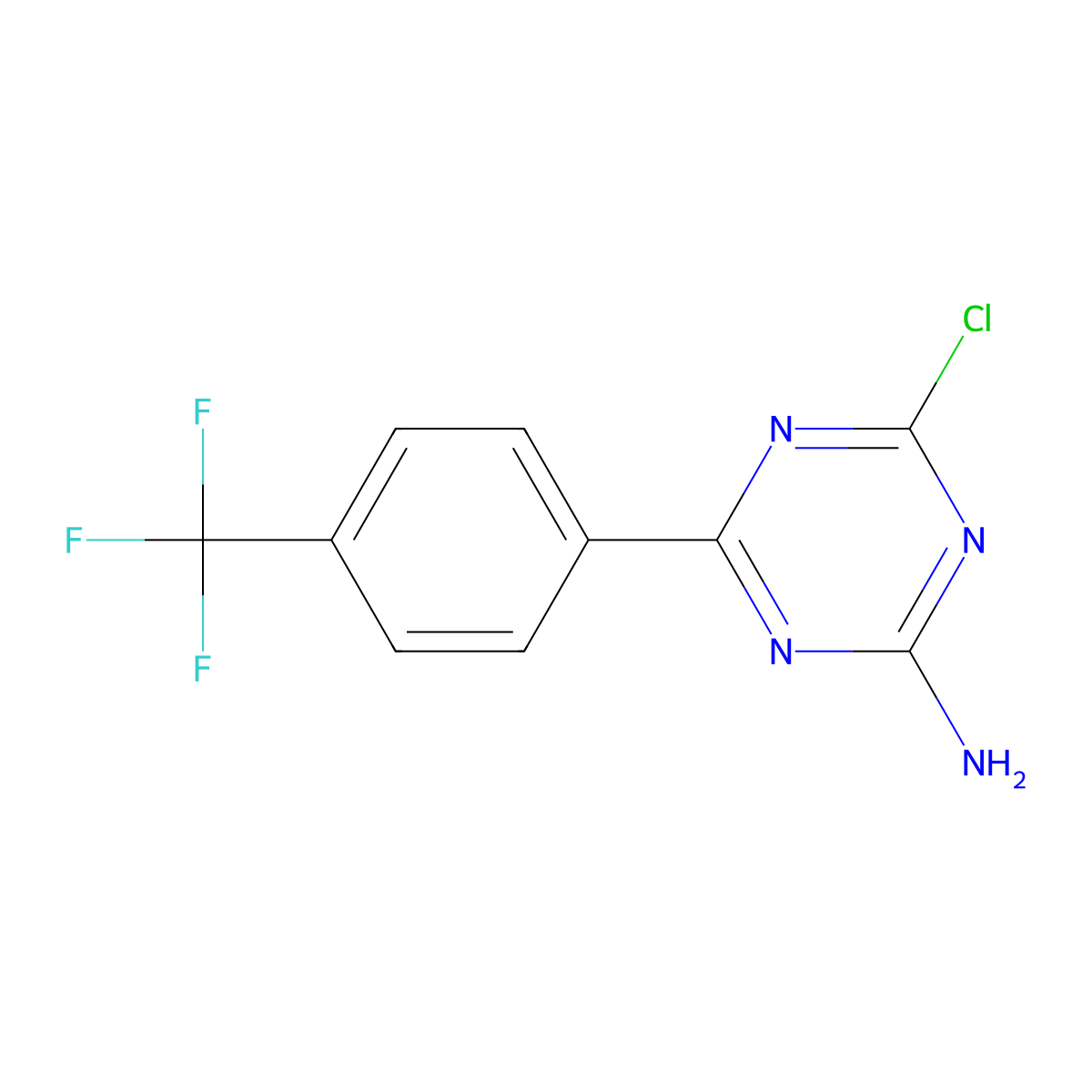 2-Amino-4-chloro-6-(4-trifluoromethylphenyl)-1,3,5-triazine molecular structure, CAS 1303967-84-1