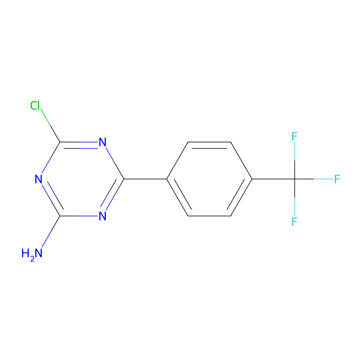 2-Amino-4-chloro-6-(4-trifluoromethylphenyl)-1,3,5-triazine molecular structure, CAS 1303967-84-1