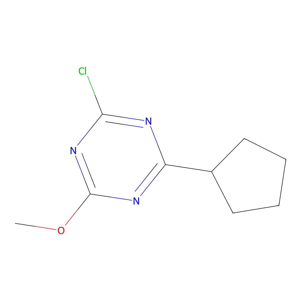 2-Chloro-4-cyclopentyl-6-methoxy-1,3,5-triazine molecular structure, CAS 1303967-85-2