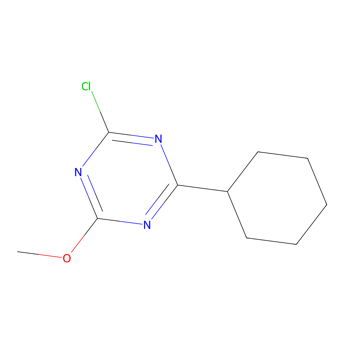 2-Chloro-4-cyclohexyl-6-methoxy-1,3,5-triazine molecular structure, CAS 1303967-94-3