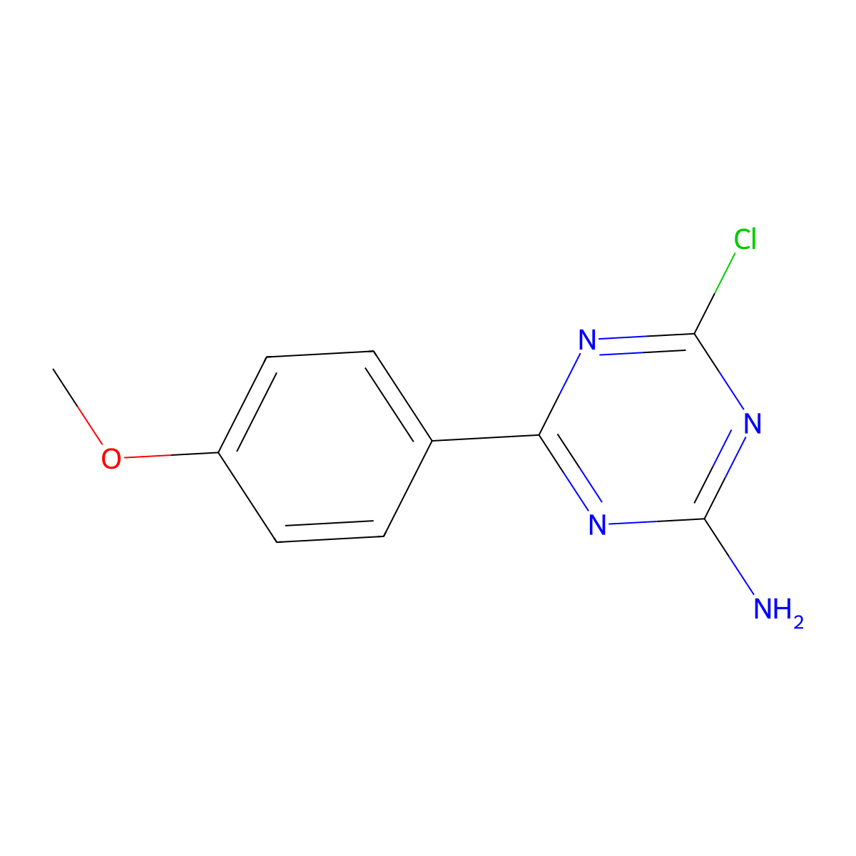 2-Amino-4-chloro-6-(4-methoxyphenyl)-1,3,5-triazine molecular structure, CAS 1303967-96-5
