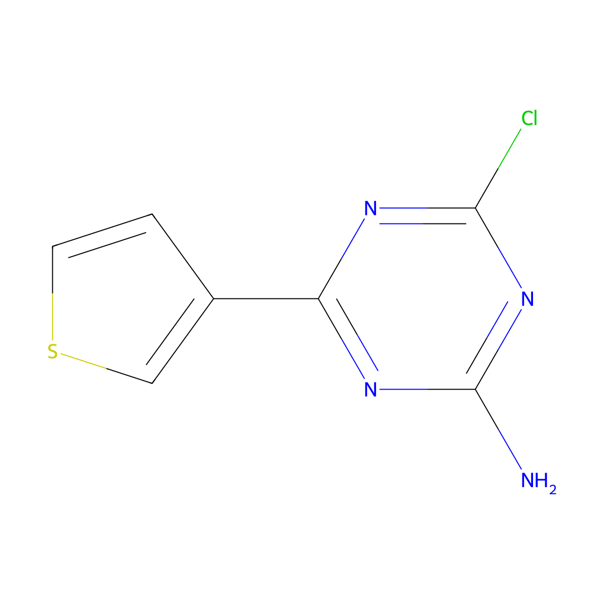2-Amino-4-chloro-6-(3-thienyl)-1,3,5-triazine molecular structure, CAS 1303967-99-8