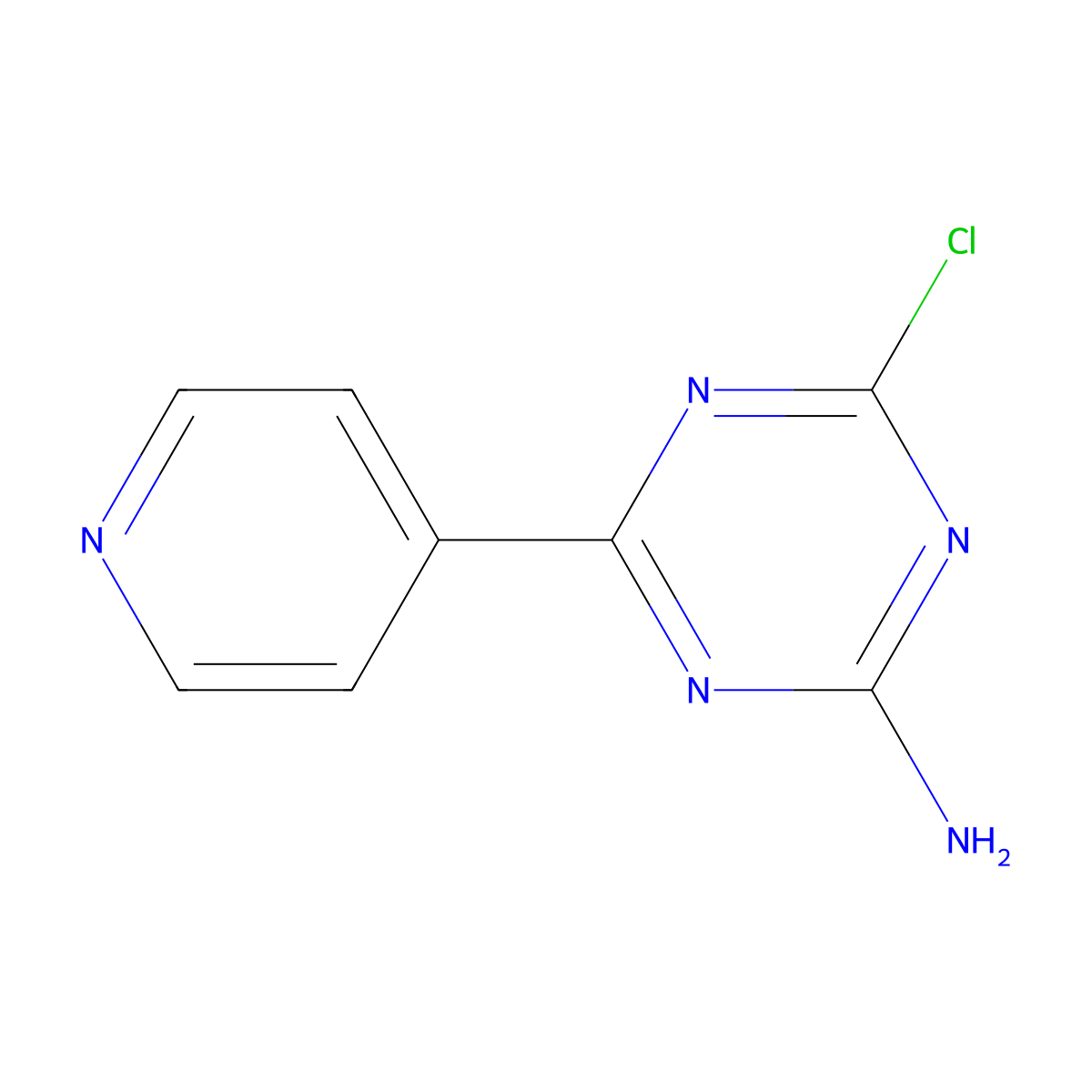 4-Chloro-6-(pyridin-4-YL)-1,3,5-triazin-2-amine molecular structure, CAS 1303968-02-6