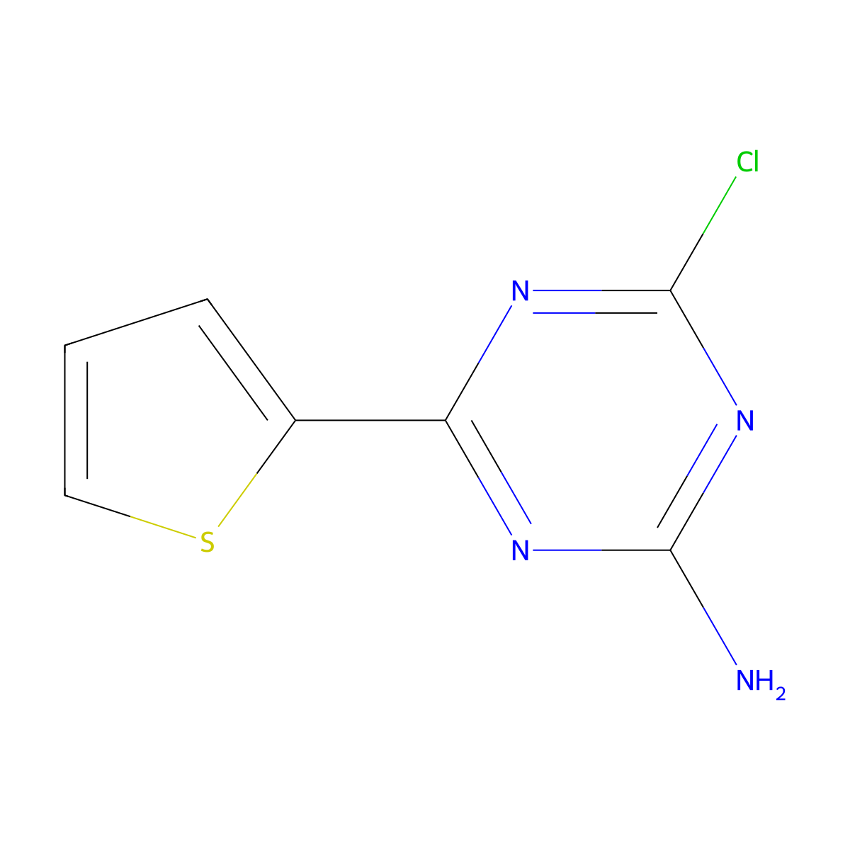 2-Amino-4-chloro-6-(2-thienyl)-1,3,5-triazine molecular structure, CAS 1303968-03-7