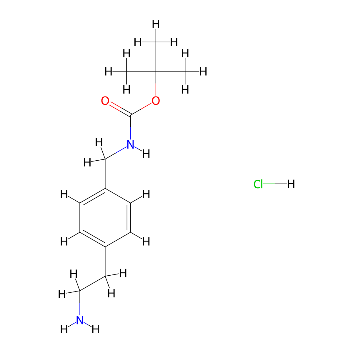 4-Boc-aminomethylphenethylamine hydrochloride molecular structure, CAS 1303968-16-2