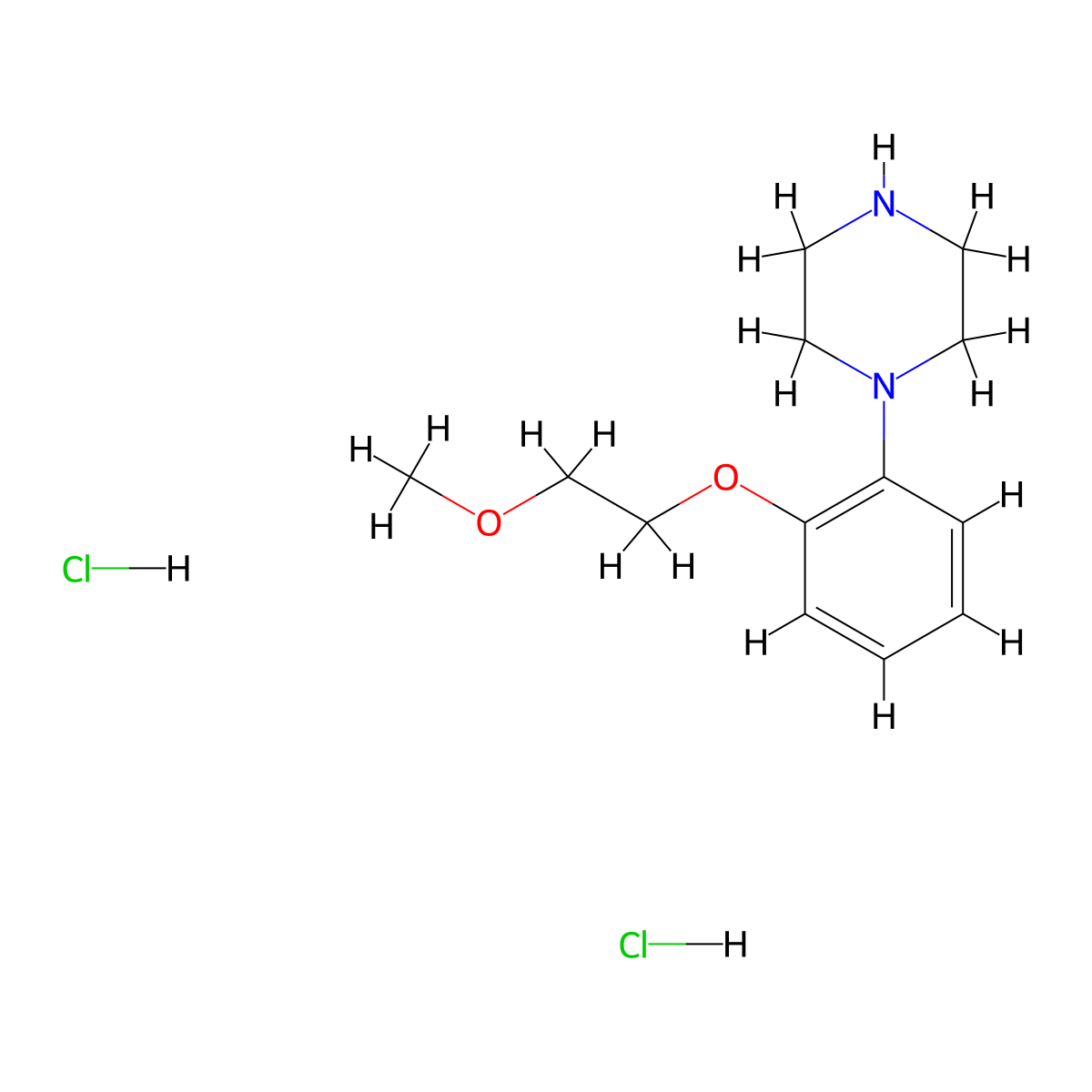 1-(2-(2-Methoxyethoxy)phenyl)piperazine dihydrochloride molecular structure, CAS 1303968-17-3