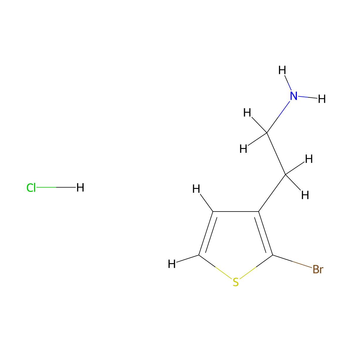 2-(2-Bromothiophen-3-yl)ethan-1-amine hydrochloride molecular structure, CAS 1303968-18-4