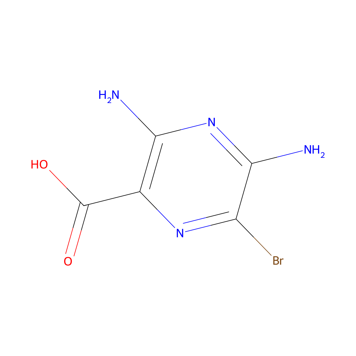 3,5-Diamino-6-bromo-pyrazine-2-carboxylic acid molecular structure, CAS 1303968-25-3