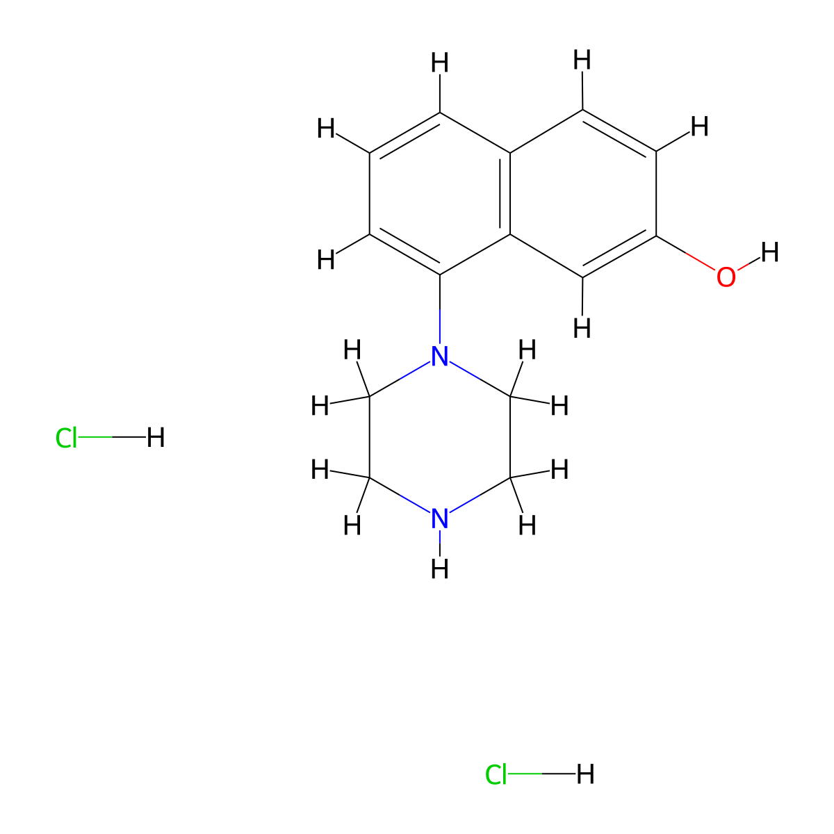 8-Piperazin-1-YL-naphthalen-2-OL dihydrochloride molecular structure, CAS 1303968-32-2