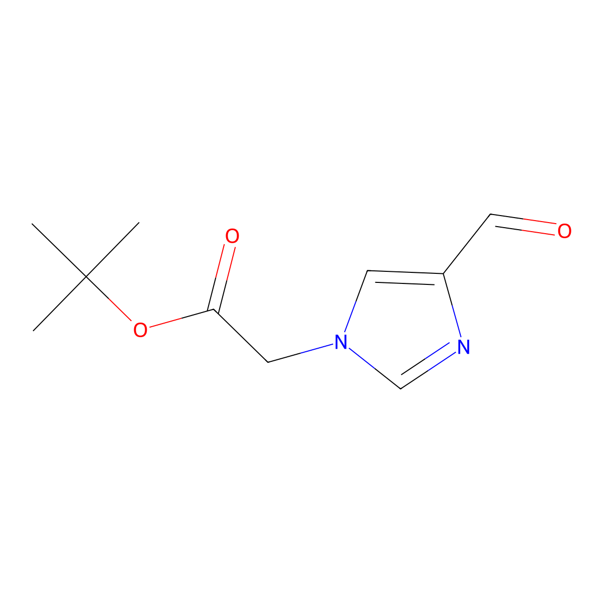 (4-Formyl-imidazol-1-yl)-acetic acid tert-butyl ester molecular structure, CAS 1303968-36-6