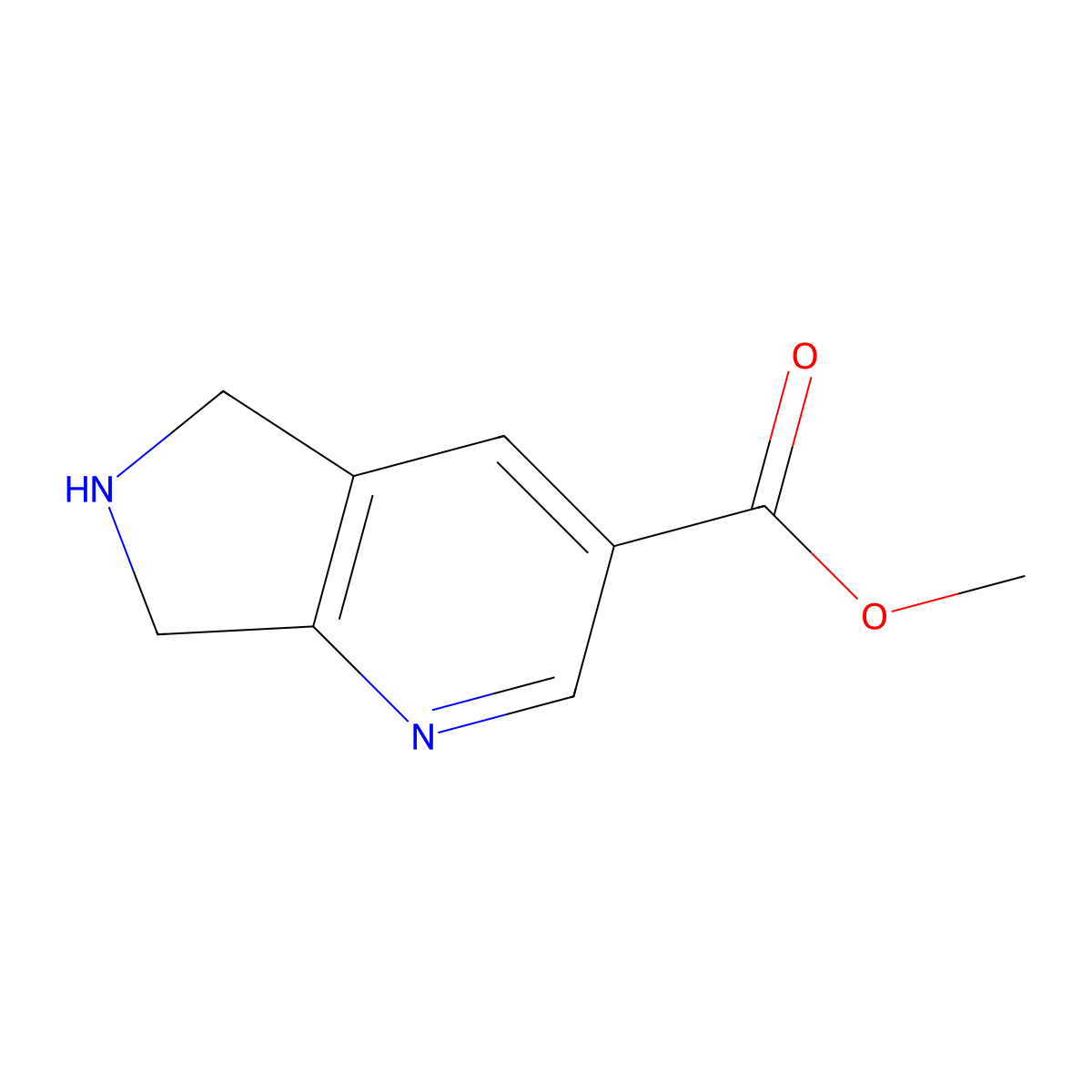 6,7-Dihydro-5H-pyrrolo[3,4-b]pyridine-3-carboxylic acid methyl ester molecular structure, CAS 1303968-44-6