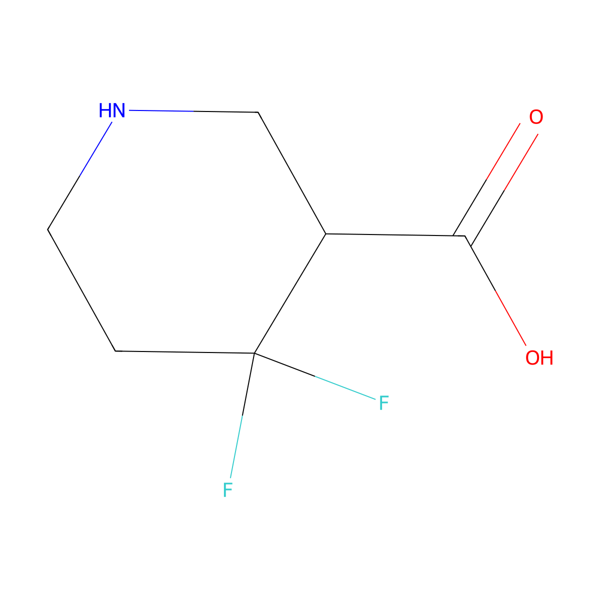 4,4-Difluoropiperidine-3-carboxylic acid molecular structure, CAS 1303973-15-0