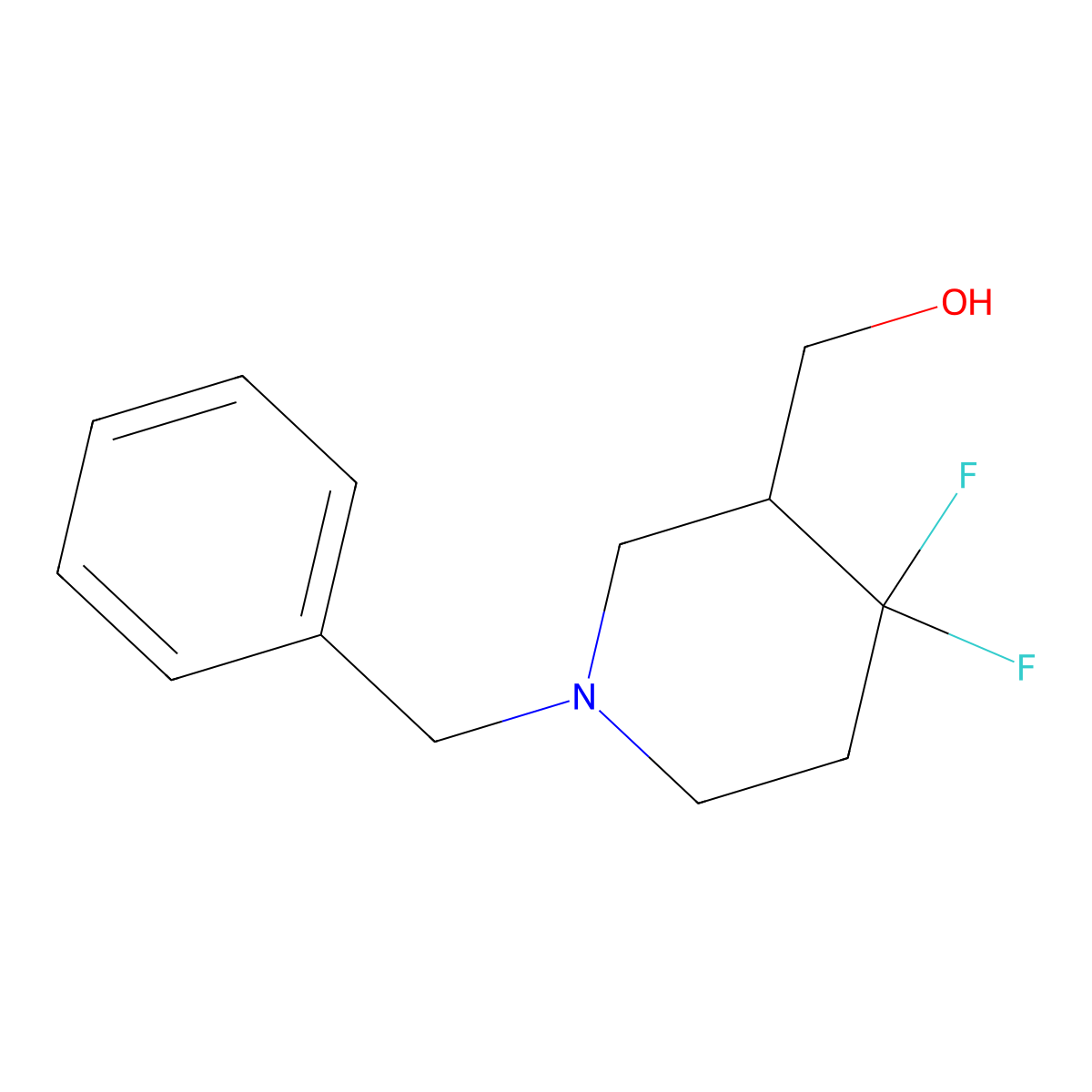 4,4-Difluoro-1-(phenylmethyl)-3-piperidinemethanol molecular structure, CAS 1303973-25-2