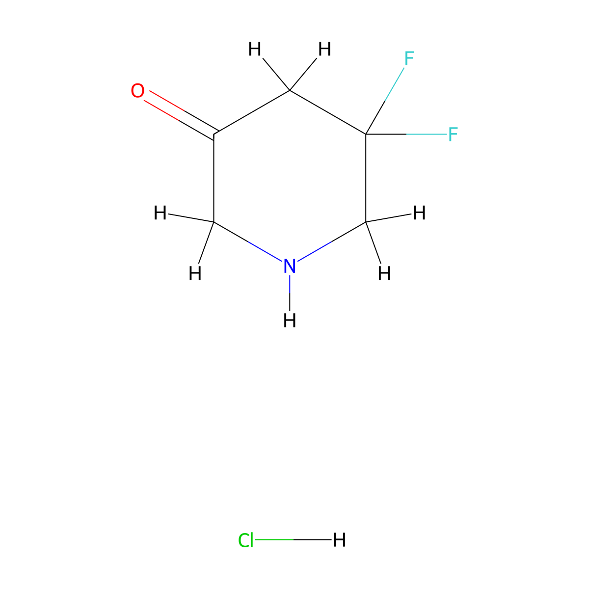5,5-Difluoropiperidin-3-one hydrochloride molecular structure, CAS 1303973-33-2