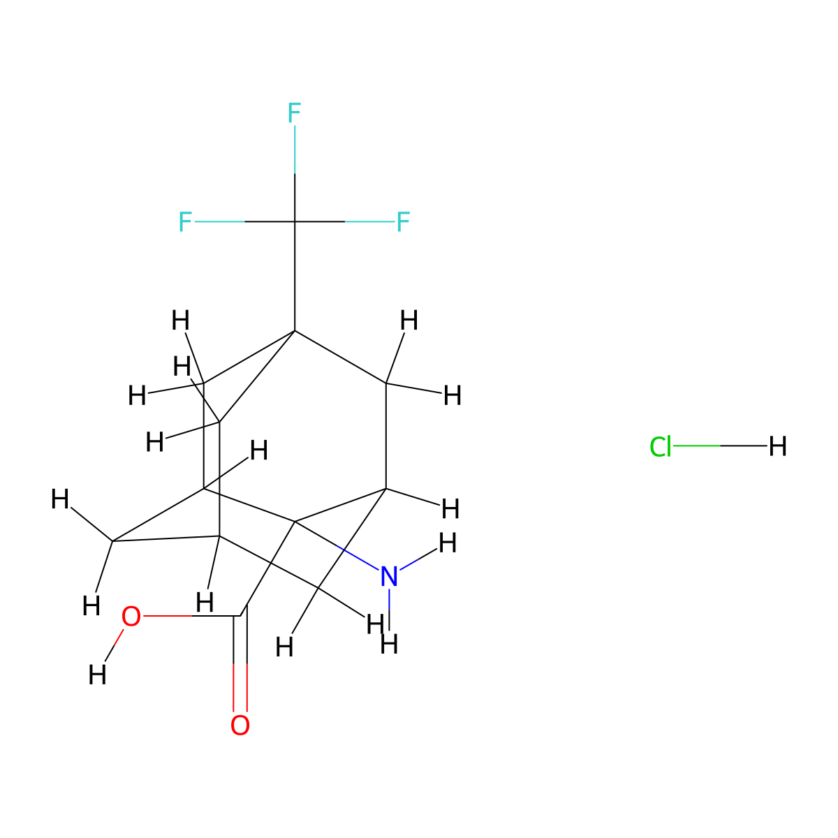 2-Amino-5-(trifluoromethyl)adamantane-2-carboxylic acid hydrochloride molecular structure, CAS 1303974-01-7