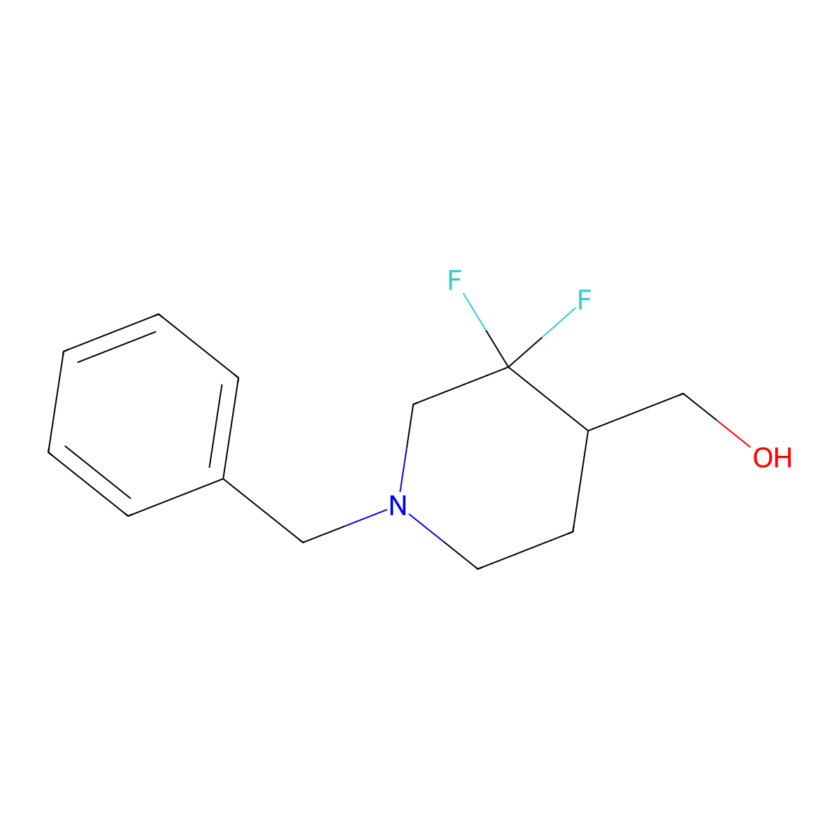 (1-Benzyl-3,3-difluoropiperidin-4-yl)methanol molecular structure, CAS 1303974-07-3